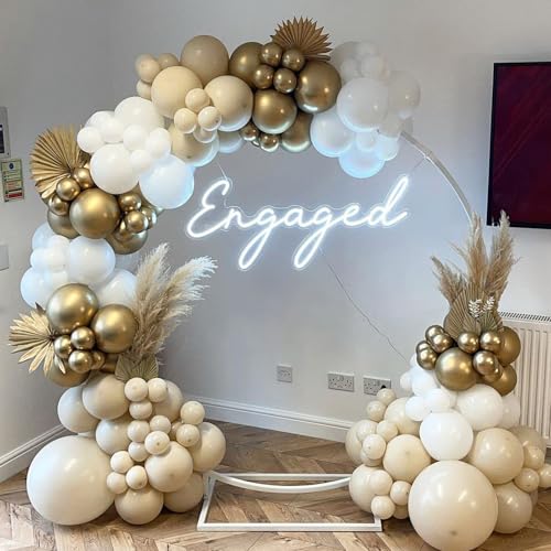 PartyWoo White Sand Balloons 51 pcs 12 Inch Beige Cream Ivory Off White Latex Helium Balloons for Wedding Bridal Graduatio...