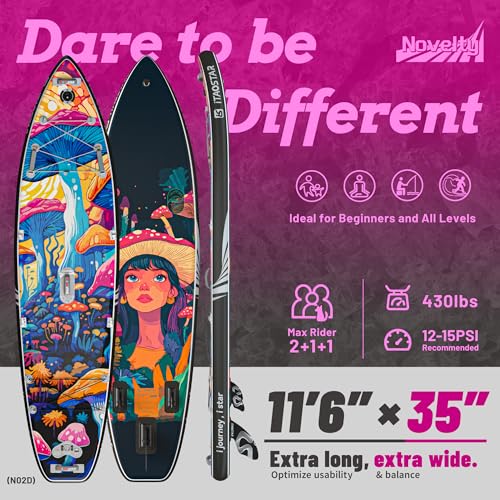 iTAOSTAR Novelty 11'6" x 35" Extra Wide SUP for Enhanced Stability - Inflatable Stand Up Paddle Board - Premium Paddle Boa...