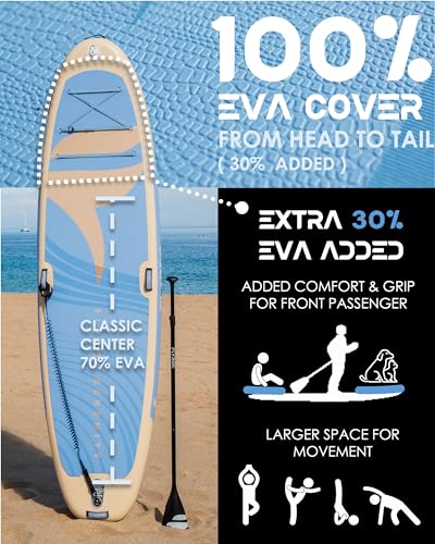 11’x35 Extra Wide Inflatable Paddle Board, 430lb Capacity Stable Paddleboard for Yoga, Stand up Paddle Board for Adults(x...