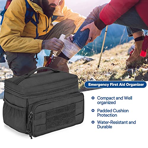 Damero Small Medicine Storage Bag Empty, Emergency Trauma Kit Organizer Bag Family First Aid Box for Hiking, Camping and H...