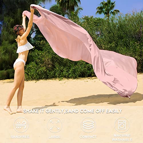 BYDOLL Nylon Beach Blanket Waterproof Sandproof Oversized 7'x7' Suits 1-5 Adults Sand Free Extra Large Blanket Lightweight...