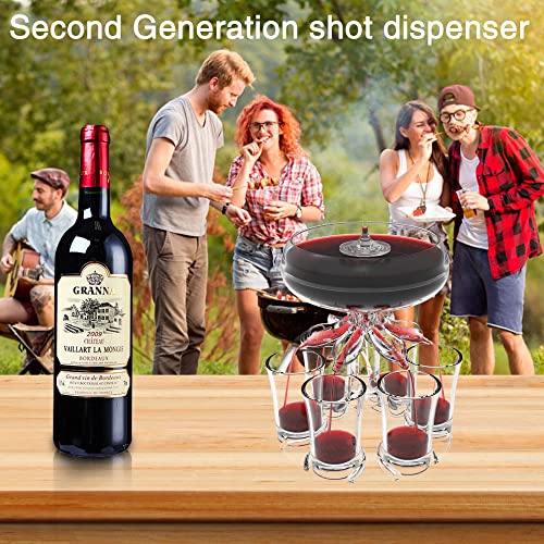 ALEVMOOM 6 Shot Glass Dispenser and Holder For Filling Liquids Multiple Dispenser,Bar Dispenser,Cocktail Dispenser,Carrier...