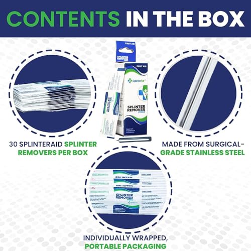 Painless Splinter Removal Kit (30-Pack) | Pull Out Splinters Fast & Easy | Compact First Aid for Home, Travel & Camping | ...