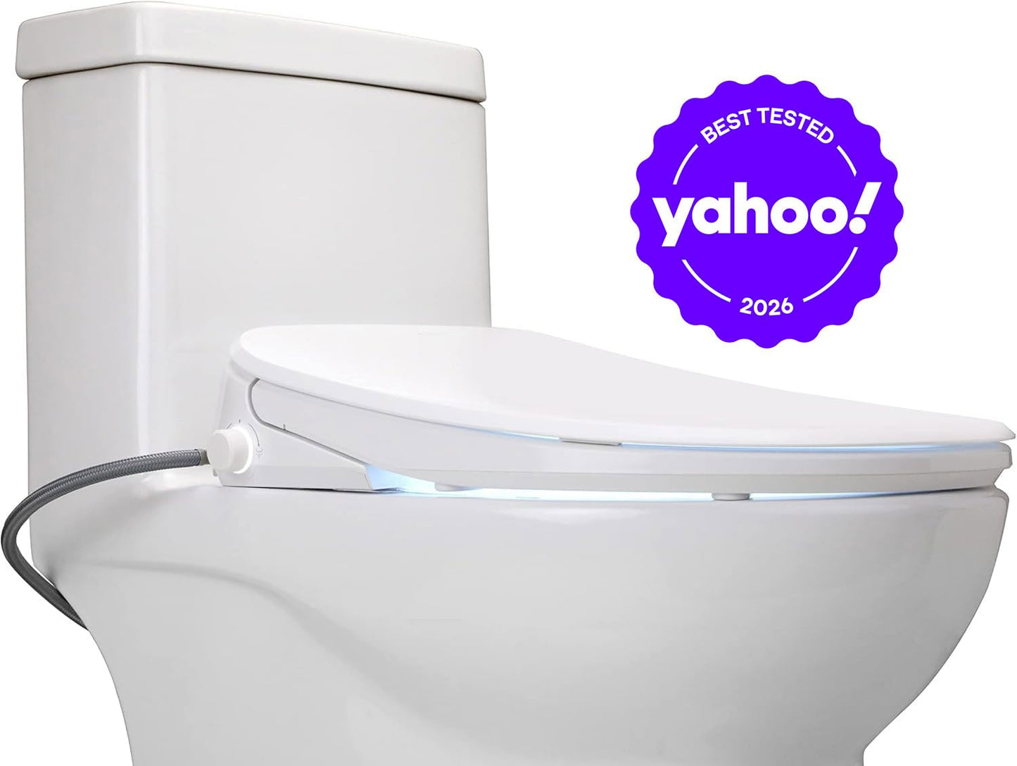 ALPHA BIDET UXA Pearl Auto Bidet Toilet Seat in Elongated White | Endless Warm Water | Automatic Lid and Seat | Arced Stainless Steel Nozzle | LED Nightlight | Dryer | Deodorizer | 3 Year Warranty