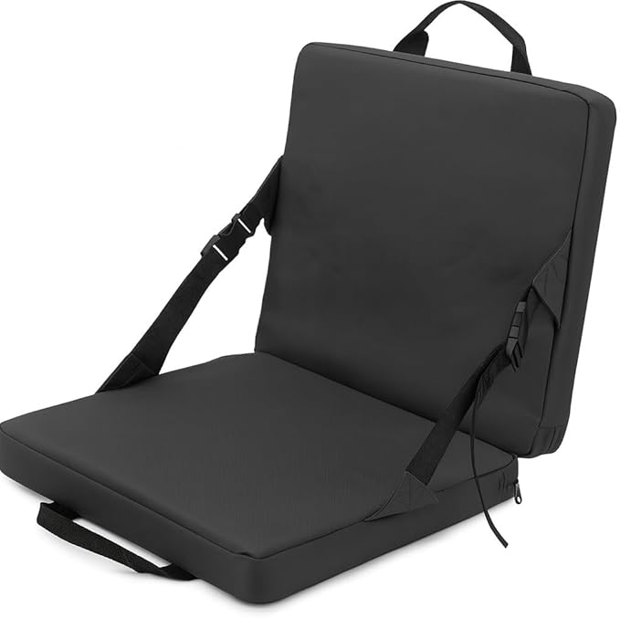Alomejor Stadium Seat with Back Support, Outdoor Chair Foldable Soft Sponge Cushion for Sports Fans, Beach Lovers, and Outdoor Events