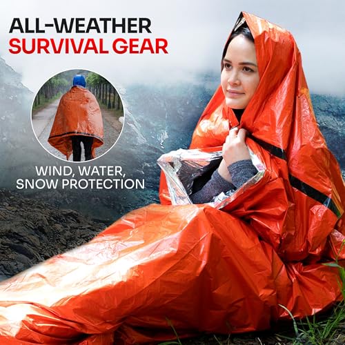 Emergency Sleeping Bag for Survival Gear and Supplies Life Bivy Sack Waterproof Mylar Emergency Blankets for Survival Kit ...