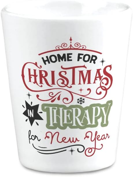 Ceramic Christmas New Year Shot Glasses Home for Christmas in Therapy for New Year Style B Holidays and Occasions Bar Supp...