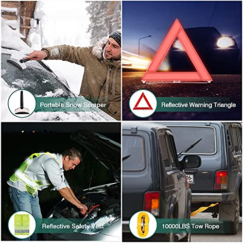 WETBAS Car Roadside Emergency Kit, Auto Vehicle Safety Emergency Road Side Assistance Kits Essentials, Solenoid Starter Re...