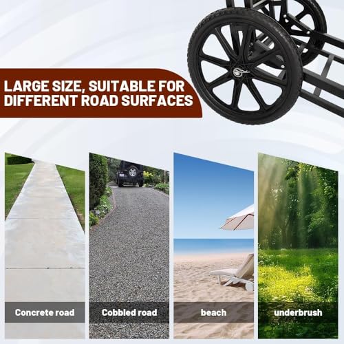 Yeeoy Deer Cart, 500 LBS Capacity Folding Game Cart with Big Wheels, Heavy Duty Steel Game Hauler Hunting Gear Accessorie...