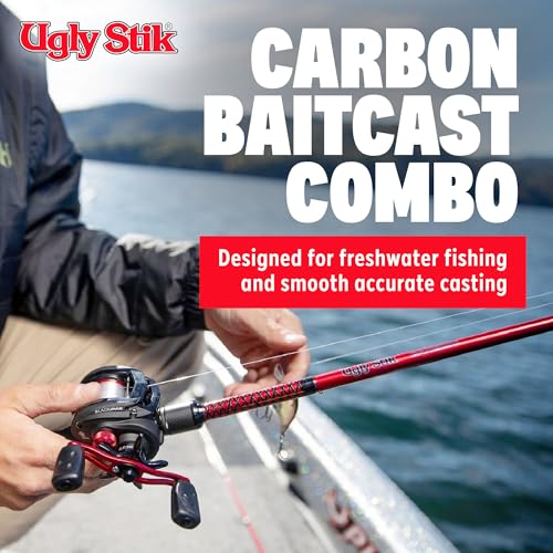 Ugly Stik Carbon Low Profile Baitcast Reel and Fishing Rod Combo