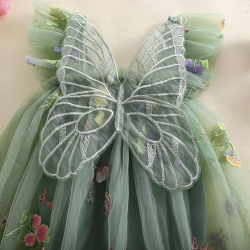 Newborn Infant Baby Girls Clothes Flower Butterfly Embroidery Sleeveless Romper Tulle Mesh Dress Toddler Bodysuit