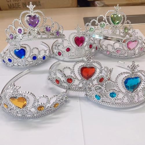 S & E TEACHER'S EDITION 8 Pcs Tiaras Crown Set, Princess Dress Up Costume Birthday Party Favor Headwear, Hair Decoration, ...