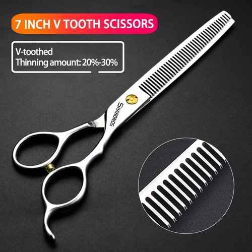 7/8 inch Haircut Scissors Hair Salon Styling Cut Hair Tools Thin Hairdresser Hair Special Tools (7-inch 3pc-B)