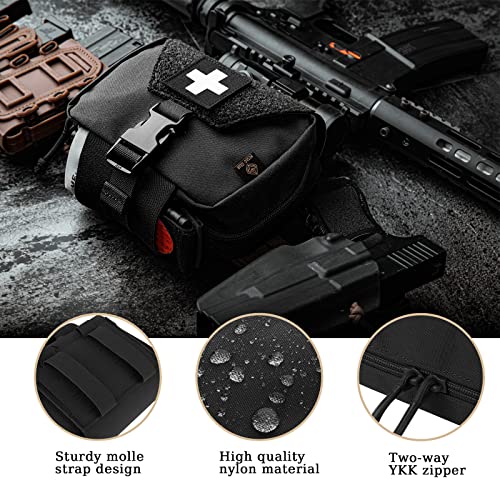 PETAC GEAR Tactical Rip Away Medical Pouch Tear Off First Aid IFAK Pouch Molle & Belt Horizontal Outdoor Emergency Surviva...