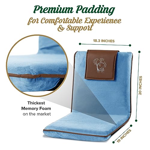 Adjustable Japanese Floor Chair with Back Support for Adults | Premium Meditation Chair for Seating, Yoga & Gaming -Foldin...