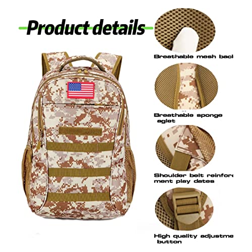 HYSANOG Boys Backpack for School,Military Teen Boys Backpack with USB Charging Pot,Camo Backpack Men 40L