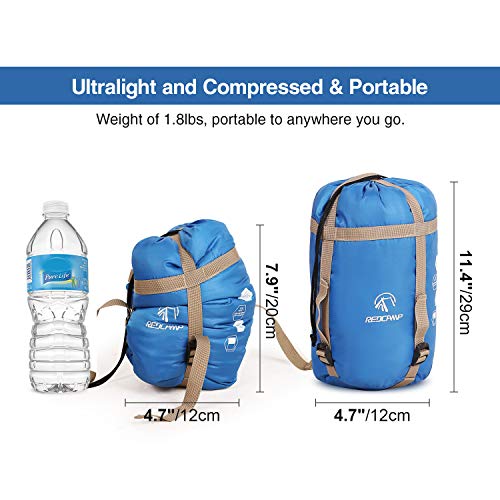 REDCAMP Ultra Lightweight Sleeping Bag for Backpacking, Hiking, Comfort for Adults Warm Weather, with Compression Sack