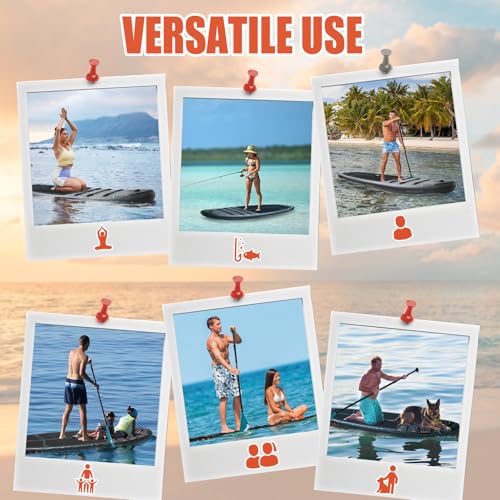 ANNTU Inflatable Paddle Board, Stand Up Paddleboard with SUP Camera Seat, Wide Stance, Blow Up Paddle Board, ISUP Backpac...