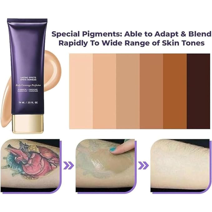 Body Coverage Perfector 1PCS Waterproof Transfer-Resistant Leg & Body Makeup, Long Lasting Tattoo Cover Up Makeup 3.5oz