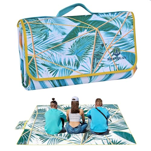 SHANQUAN Picnic Blanket, 59''x79'' Large Waterproof Sandproof Foldable Picnic Mat, Grass Lawn Park Blanket for Family Camp...