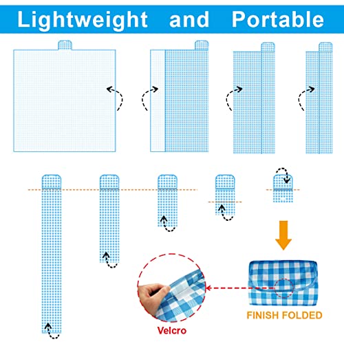 Extra Large Picnic Blanket Waterproof for Outdoors,87"×87" Gingham Blanket Foldable Giant Picnic Mat for Pack Grass Sandpr...