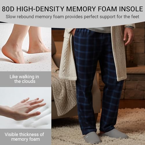 Takeaslip Mens Memory Foam Slippers Lightweight House Shoes for Indoor Outdoor Travel