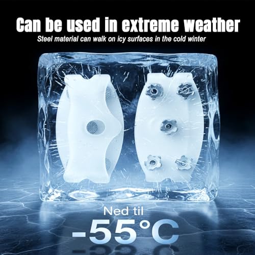 Universal 5-Tooth Ice Cleats for Shoes Boots, Non-Slip Gripper Spikes Ice Traction Cleats, Winter Outdoor Anti-Skid Shoe C...