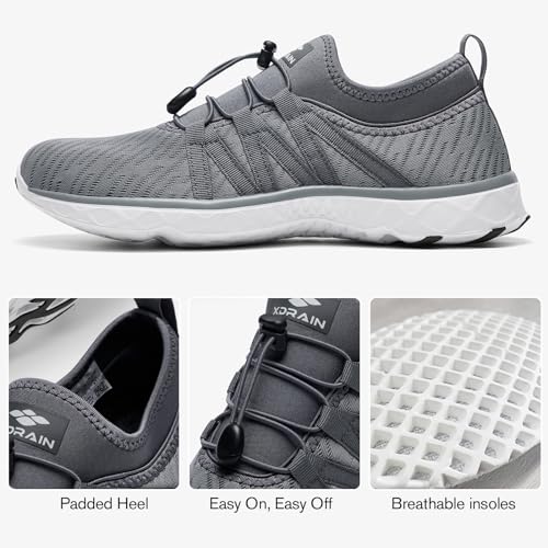 ALEADER Men's Mesh Slip On Water Shoes