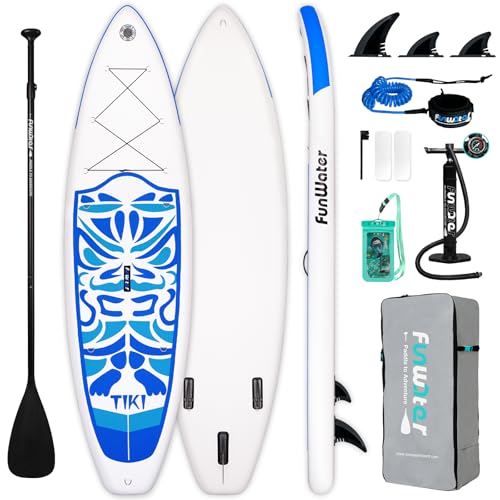 FunWater Inflatable Ultra-Light Stand Up Paddle Board for All Skill Levels with Premium SUP Paddleboard Accessories,Non-Sl...