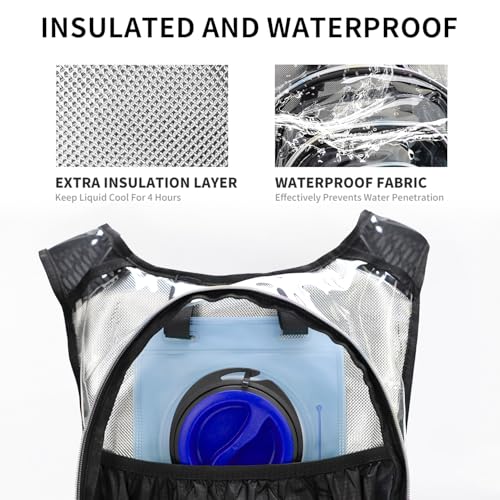 Coolfel Hydration Pack, Hydration Backpack with 2L Hydration Bladder, Festival Essential Water Backpack, Lightweight Hydra...