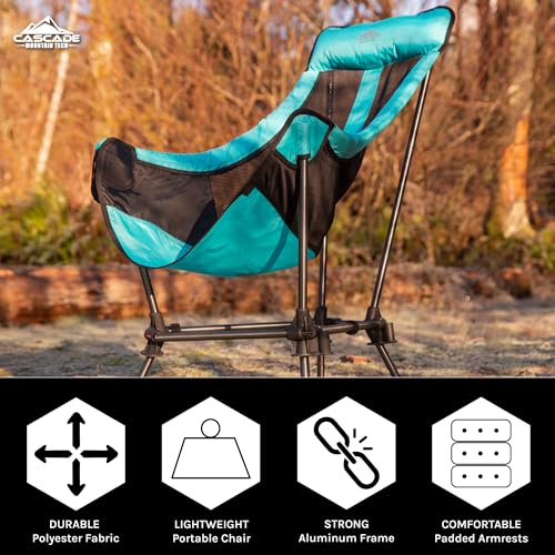 Cascade Mountain Tech Hammock Camp Chair with Adjustable Height - Ultralight for Backpacking, Camping, Sporting Events, Be...