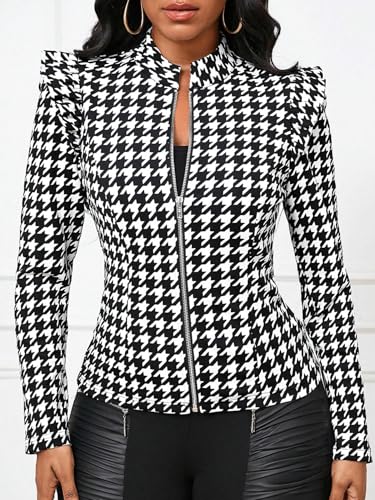 Women's Classic Lightweight Zipper Long Sleeve Collar Bomber Jacket