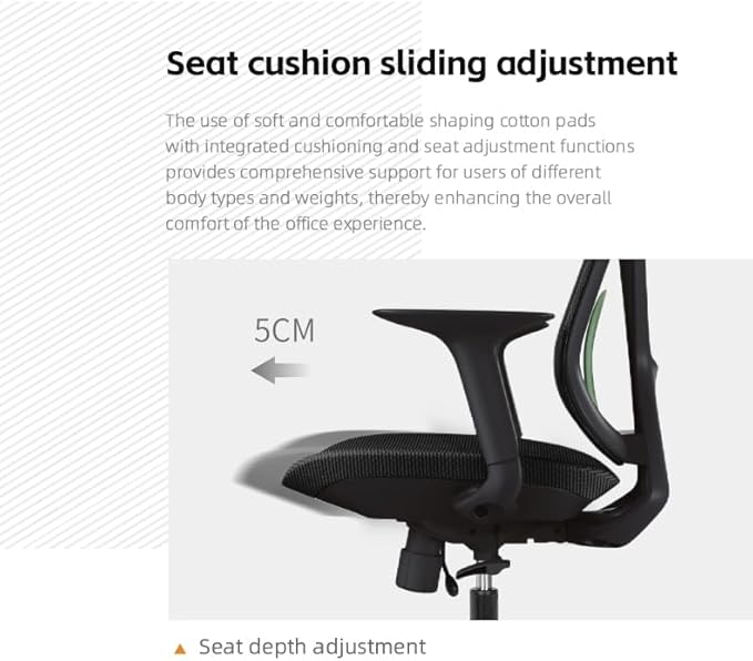 Ergonomic Home Office Chair – Breathable Mesh, Built-in Lumbar Support, Adjustable Arms & Smooth Wheels, Up to 270lbs (Black)