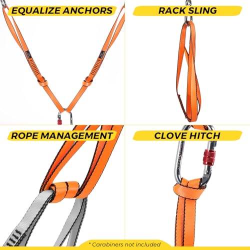 VFKENA 18MM Nylon Climbing Sling Runner 23KN CE2008/EN566 Strong Webbing Straps for Rock Climbing,Mountaineering, Rappelli...