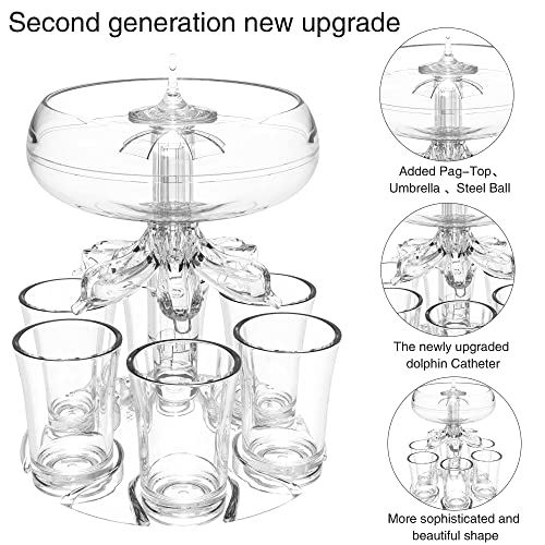 ALEVMOOM 6 Shot Glass Dispenser and Holder For Filling Liquids Multiple Dispenser,Bar Dispenser,Cocktail Dispenser,Carrier...