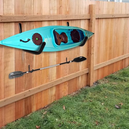 KURUI Heavy Duty Kayak Storage Rack, 100 LB (15") Wall Mount Hooks for Hanging Indoor/Outdoor, 8 Pack Large Garage Hooks f...