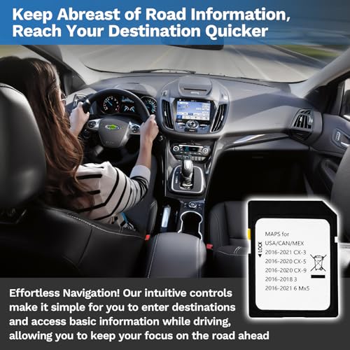 Forccord Latest Version Navigation SD Card Fits for Mazda 2014-2018 - 3, 2016-2024 - Mazda 6/CX-3/MX-5, 2016-2020 - CX-5/C...