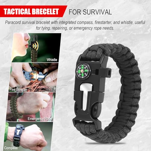 Gifts for Men Christmas 146Pcs Survival Kit First Aid Kit, Emergency Kit with Survival Tools, Medical Supplies for Campin...