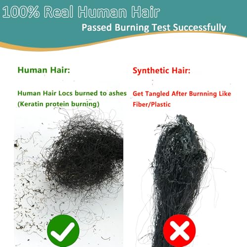 Viovian 0.6cm Dreadlock Extensions Human Hair 8 Inch 60 Strands Ombre Dread Extensions Human Hair Locs Extensions for Men Dreads Extensions Color 1b/27