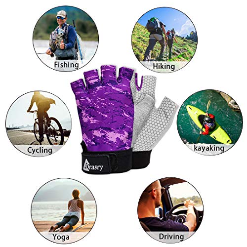 Drasry UV Fishing Gloves Fingerless Sun Protection Men Women UPF50+SPF for Fishing Kayaking Paddling Hiking Sailing Rowing...