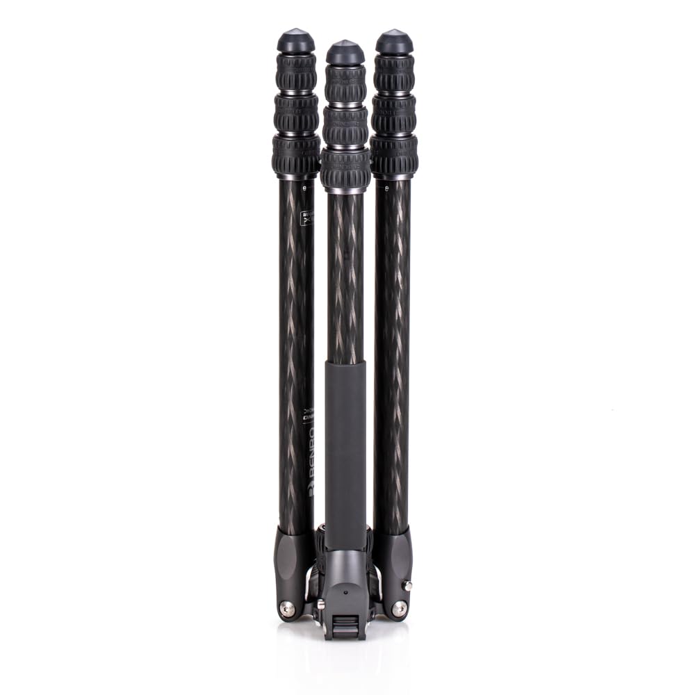 Benro Rhino Series Carbon Fiber Tripod with Lightweight Foldable Design, Multi Angle Legs, Twist Lock Adjustments and Monopod Conversion for Hybrid Photo and Video Creators (FRHN24C)