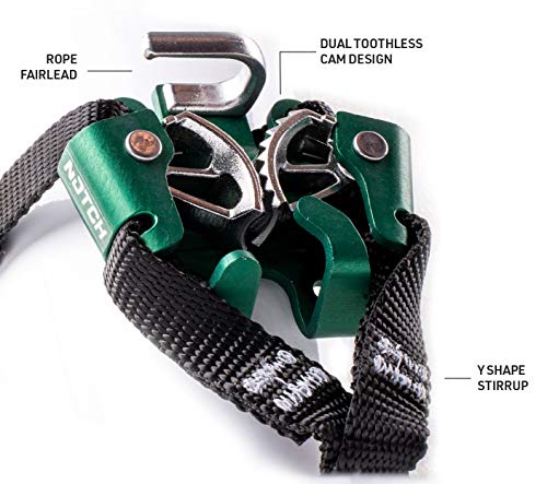Notch Jet Step Foot Ascender with Unique Dual Cam has Less Spring Tension for Reduced Wear & Drag on The Climbing Line, us...