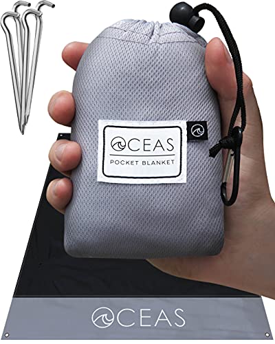 Oceas Outdoor Pocket Blanket - Ideal Sand Proof and Waterproof Picnic Blanket for Beach, Hiking, and Festival Use - Foldab...