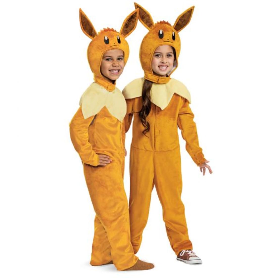 Disguise Eevee Costume for Kids, Official Pokemon Costume Hooded Jumpsuit, Toddler Size Medium (3T-4T)