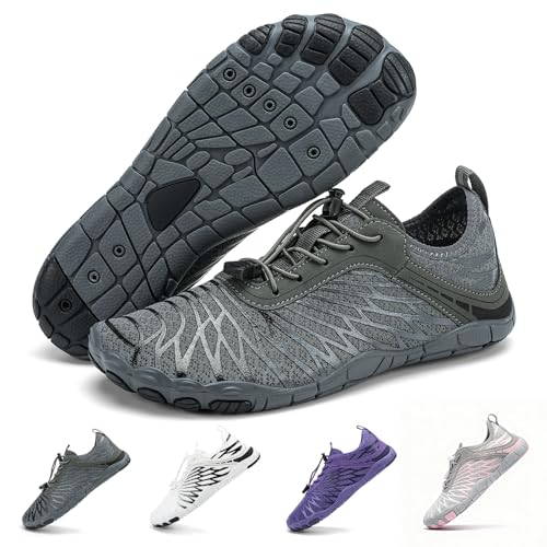 FUNWINK Hike Barefoot Shoes for Womens Men Wide Toe Water Shoes Flexible Lightweight Daily Wear Walking Shoes Unisex,Desig...