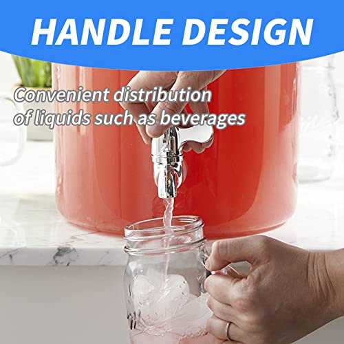 YAFIYGI 2Pack Modern Silver Plastic Beverage Dispenser Spigot, Push Style Faucet for Beverage Dispenser, Gravity Feeding, ...