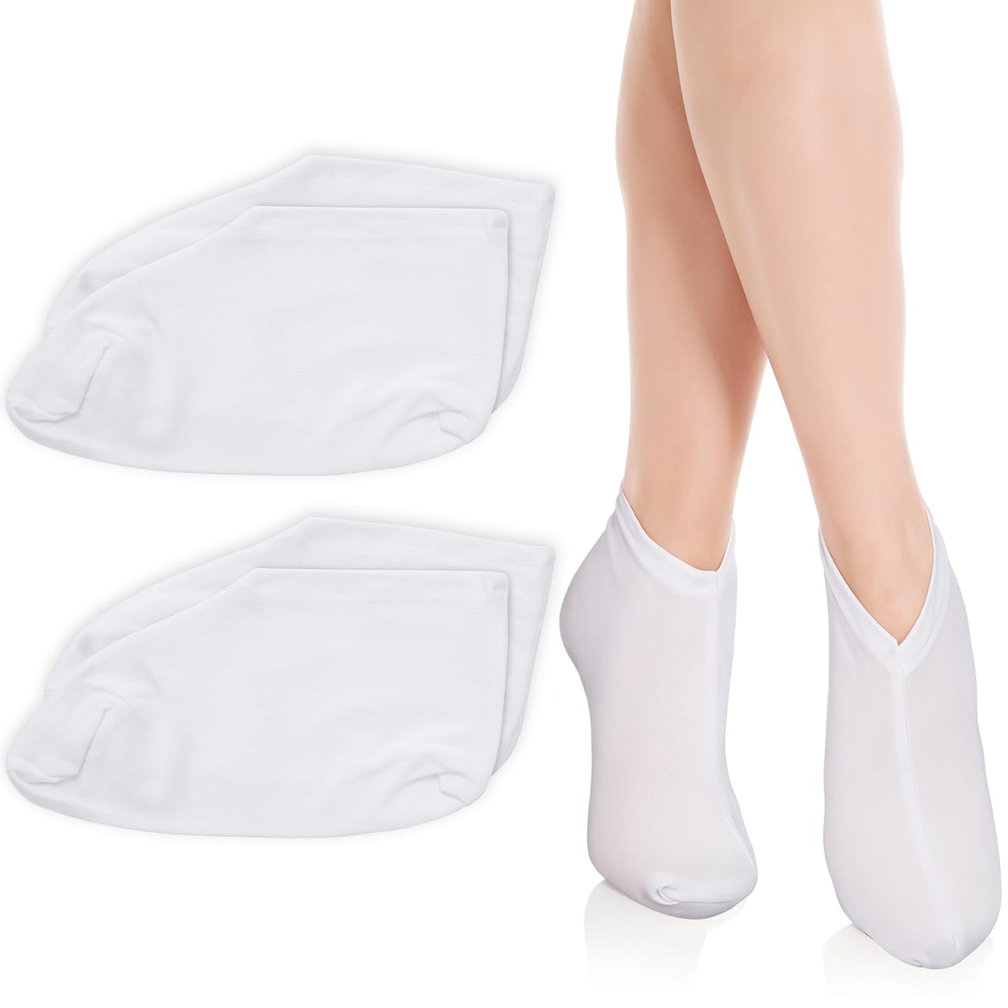 Gjinxi 2 Pairs Moisturizing Socks Overnight, Lotion Socks for Dry Feet, Cotton Moisture Enhancing Socks, Soft Spa Absorbing Sock