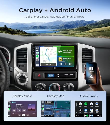 Car Radio Stereo for Toyota Tacoma 2005-2015, 9" Touch Screen Head Unit with Android 13/CarPlay/Android Auto/2+64G /GPS Na...