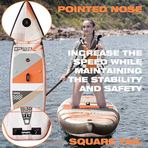 UPWELL 11’6”/11'2”/11'/10'8”/10'6”/10'2” Inflatable Stand Up Paddle Board with sup Accessories Including Backpack, Repairi...