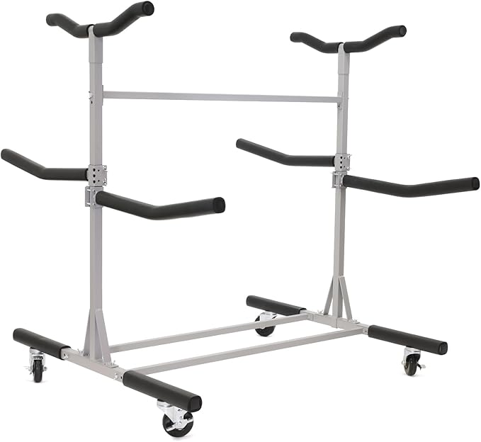 SPAREHAND DualFlow5 Freestanding Storage Rack - Heavy Duty ‎Kayak Stand with G-C4 Caster Wheels - 5-Tier Rack System for 5...